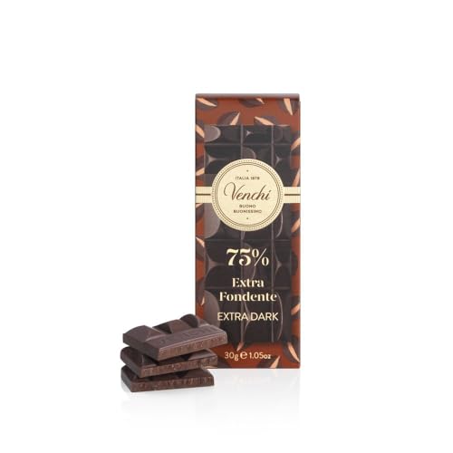 Venchi - Mini-Tafel Extrabitter 75%, 70 g - mit ausgewählten Kakaomischungen - Glutenfrei - Vegan Venchi - Mini-Tafel Extrabitter 75%, 70 g - mit ausgewählten Kakaomischungen - Glutenfrei - Vegan von Venchi