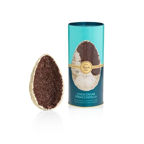 Venchi - Gourmet-Ei Chocoviar Stracciatella - Milchschokolade mit Sahne und Kakaonibs, 390 g - mit Überraschung - Geschenkidee - glutenfrei von Venchi