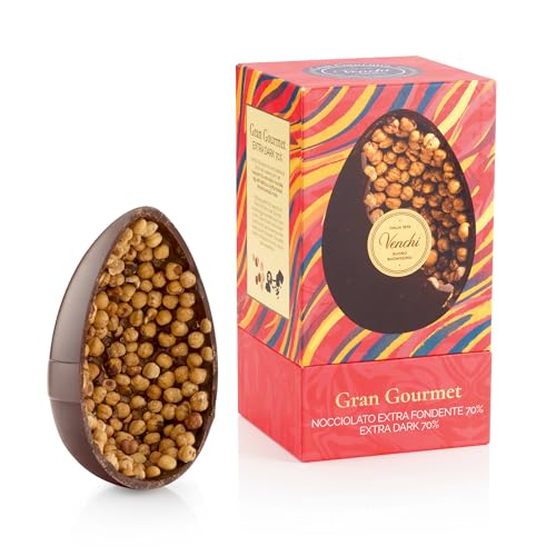 Venchi - Schokoladenei, 70% extra Dunkler Schokoladengeschmack, mit Ganzen"Piemont-Haselnüss", mit Überraschung, Glutenfrei, Vegan, 540 gr, Osterkollektion, Geschenkidee Venchi - Schokoladenei, 70% extra Dunkler Schokoladengeschmack, mit Ganzen"Piemont-Haselnüss", mit Überraschung, Glutenfrei, Vegan, 540 gr, Osterkollektion, Geschenkidee von Venchi
