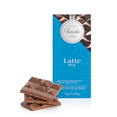 Venchi – Schokoladentafel Milch NO Added Sugar, 70g g – Ohne künstliche Süßstoffe – glutenfrei von Venchi