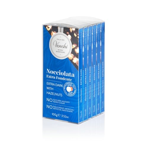 Venchi – 6er Pack Schokoladentafeln Haselnuss extra dunkel, 600 g – NO Added Sugar – Ohne künstliche Süßstoffe – glutenfrei – vegan – Geschenkidee Venchi – 6er Pack Schokoladentafeln Haselnuss extra dunkel, 600 g – NO Added Sugar – Ohne künstliche Süßstoffe – glutenfrei – vegan – Geschenkidee von Venchi