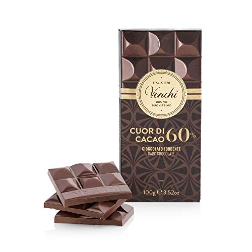 Venchi Tafel Cuor di Cacao 60%, 100 g – Zartbitterschokolade – glutenfrei von Venchi