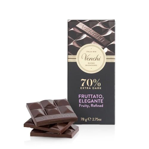Venchi - Tafel Zartbitterschokolade 70%, 78 g - Mit ausgewählten Kakaomischungen - Glutenfrei - Vegan von Venchi