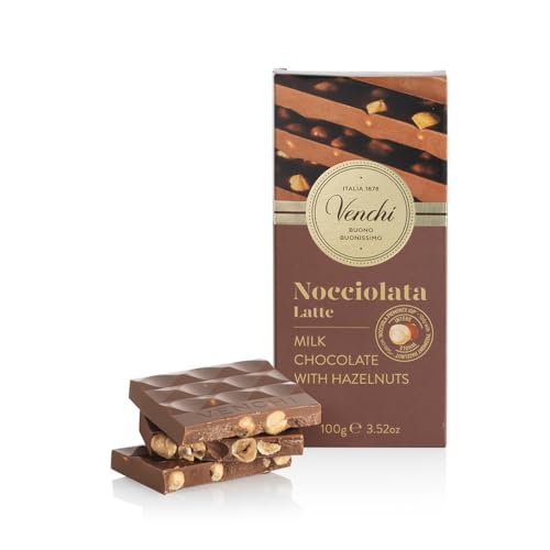 Venchi Tafel aus Milchschokolade mit ganzen Piemontesischen Haselnüssen g. g. A., 100 g – glutenfrei Venchi Tafel aus Milchschokolade mit ganzen Piemontesischen Haselnüssen g. g. A., 100 g – glutenfrei von Venchi
