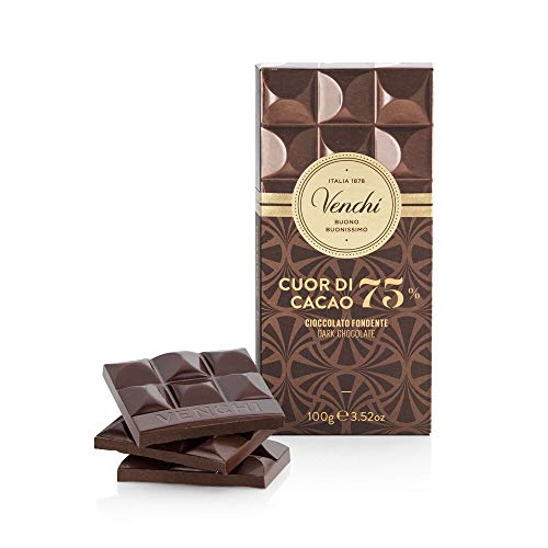 Venchi Tafel aus Zartbitterschokolade 75% Cuor di Cacao 100 g – Zartbitterschokolade aus Mittel- und Südamerika – glutenfrei von Venchi