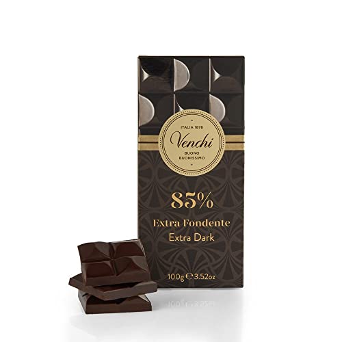 Venchi Tafel aus Zartbitterschokolade 85% Cuor di Cacao 100 g – Zartbitterschokolade aus Mittel- und Südamerika – Glutenfrei von Venchi