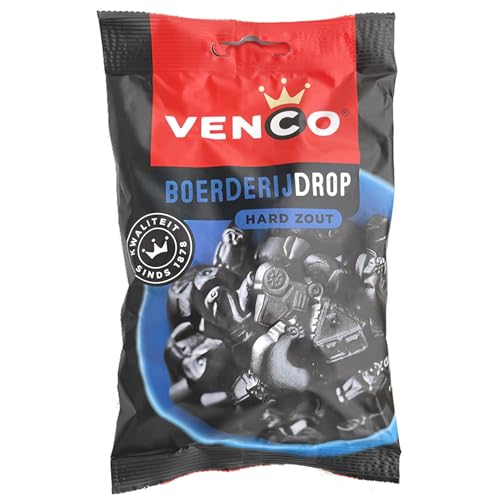 12x Venco Boerderijdrop - Zoute Drop aus Holland 120g I Salzige Harte Lakritz aus den Niederlanden I Holländische Salzlakritze von Venco