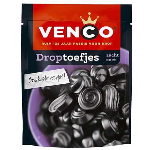 Venco Droptoefjes 225g I Weiche Süße Lakritz Drops aus den Niederlanden I Holländische Lakritze I Zoete en zachte Drop aus Holland von Venco