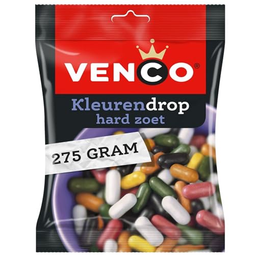Venco Kleurendrop 275g I Lakritz-Mix aus fröhlich-bunte Lakritz I hat eine knusprige Außenschicht in verschiedenen Farben I Holländische Lakritze I Dropmix aus Holland von Venco