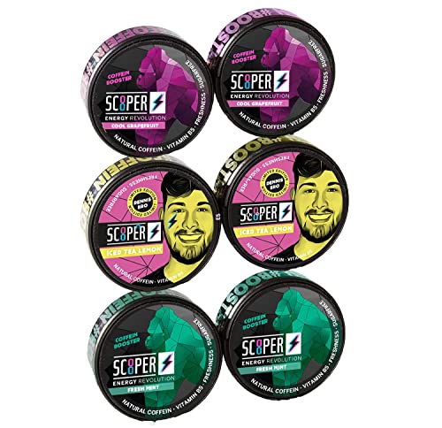 Scooper Energy | 1 Gratis Scooper Dose | Mix deine eigene SCOOPER Box | + BMB Duftbaum (2xMint 2xGrapefruit 2xLemon + 1 Gratis) von Vendigo