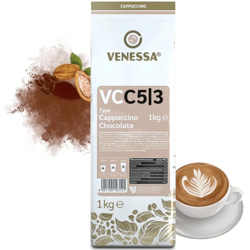 VENESSA Cappuccino Chocolate VC5/3 Aromatisiertes Getränkepulver 5 x 1kg Aromaschutzbeutel mit löslichem Kaffee und Kakaopulver - Angenehm mit feiner Kakaonote für alle Vending von Venessa