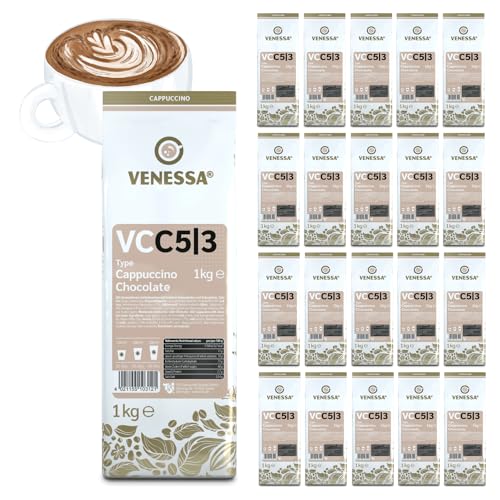 VENESSA Cappuccino Chocolate VC5/3 Cremiges heiße Schokolade Kakaopulver 20 x 1kg Vorteilspack mit löslichem Kaffee und Kakaopulver - Alle Kaffeevollautomaten & Vending geeignet von Venessa