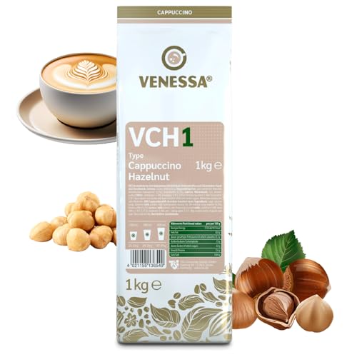 VENESSA VCH1 Cappuccino Haselnuss 5 x 1kg Vorteilspack - Instantkaffee mit Haselnussgeschmack - Ergiebig Löslich Aromatisch Cremig - alle Kaffeevollautomaten & Vending geeignet von Venessa
