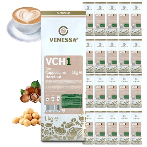 VENESSA VCH1 Cappuccino Hazelnut 20 x 1kg Lecker cremiger Instantkaffee für Geschäftskunden, Vending, Unternehmen, Gastronomie, Große Firmen von Venessa