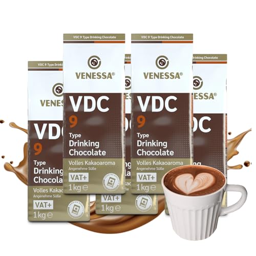 VENESSA VDC 9 Trinkschokolade 5 x 1kg, 9% Premium Kakao und Milchanteil, Kakaopulver für Gastro, Vending-Automaten, leicht süß, angenehm VENESSA VDC 9 Trinkschokolade 5 x 1kg, 9% Premium Kakao und Milchanteil, Kakaopulver für Gastro, Vending-Automaten, leicht süß, angenehm von Venessa