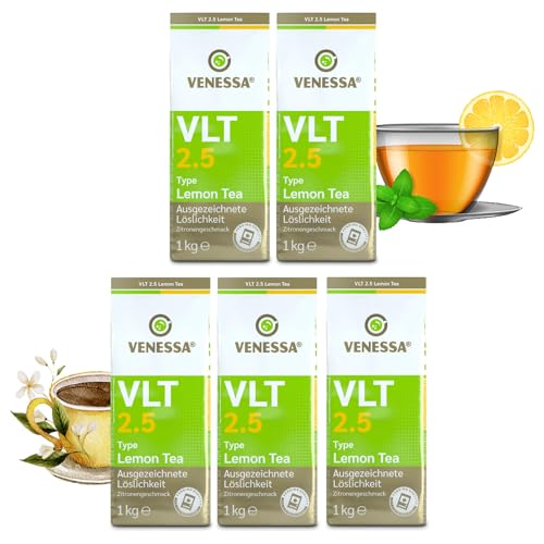 VENESSA VLT 2,5 Lemon Tea 5 x 1kg Vorteilspack - Instant Getränkepulver - Teegetränk mit dem herrlich säuerlichen Geschmack der Zitrone von Venessa