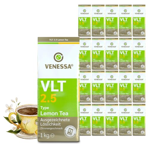 VENESSA VLT 2.5 Lemon Tea 20 x 1kg Vorratspackung - Instant Teegetränk Aromatisiertes Getränkepulver für Unternehmen, Gasthäuser, Restaurants, alle Vending geeignet von Venessa