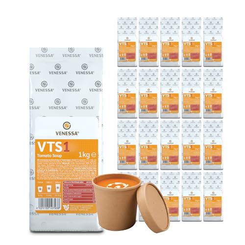 VENESSA VTS 1 Tomatencremesuppe 20 x 1kg - Vorteilspack - Cremige Mediterrane Tomatensuppe Raffiniert abgerundet mit Gewürzen für Automaten - Automatensuppe - für Gastronomie von Venessa