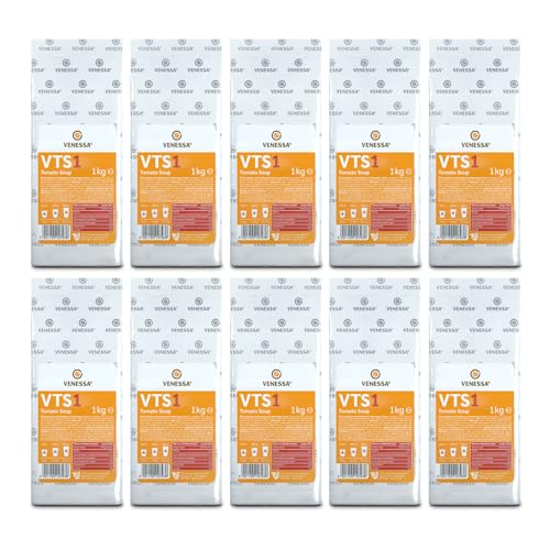 VENESSA VTS 1 Tomatensuppe Pulver 10 x 1kg - Frisch Cremig Intensiv Automatensuppe - natürlicher Tomaten Geschmack - Löslich, ohne Klumpen - Vending Automaten geeignet VENESSA VTS 1 Tomatensuppe Pulver 10 x 1kg - Frisch Cremig Intensiv Automatensuppe - natürlicher Tomaten Geschmack - Löslich, ohne Klumpen - Vending Automaten geeignet von Venessa