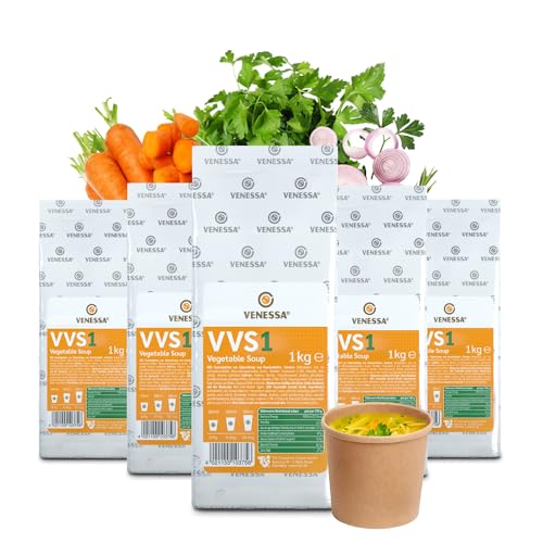 VENESSA VVS1 Vegetable Soup 5 x 1kg - Vegetarisch Gemüsesuppe - Automatensuppe ohne Klumpen - Vorratspackung für alle Vending Automaten von Venessa