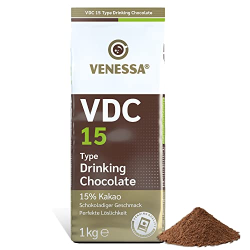 Venessa VDC 15 Trinkschokolade 1kg Kakaopulver, mit 15% Premium Kakao und Milchanteil für Heißgetränkeautomat, leicht süß, cremig von Venessa