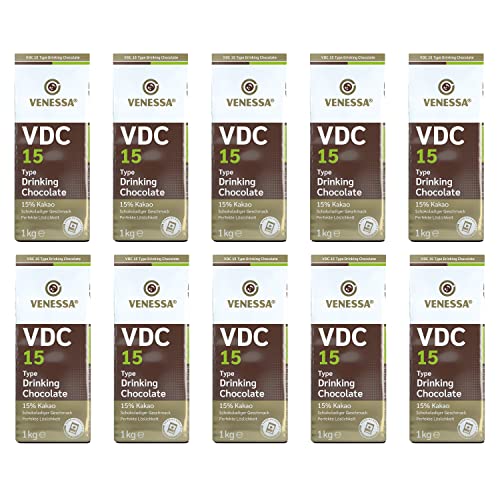 Venessa VDC 15 Trinkschokolade 10 x 1kg, mit 15% Premium Kakao und Milchanteil für Vending-Automaten, leicht süß, cremig von Venessa