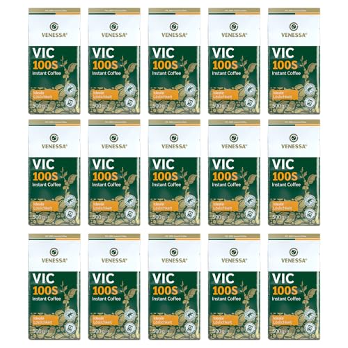 Venessa VIC 100 S löslicher Instant Kaffee 15 x 500g Vorteilspack - Röstkaffee, weich und rund im Geschmack - Premium Coffee für Vending Automaten Gastronomie und Unternehmen von Venessa