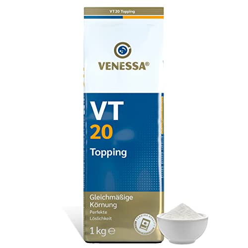 Venessa VT 20 Milchpulver 1kg Topping für Vending und Kaffee-Vollautomaten, 20% Magermilchanteil, hochwertiges Kaffee Topping zur Verfeinerung von Kaffee & Cappuccino von Venessa