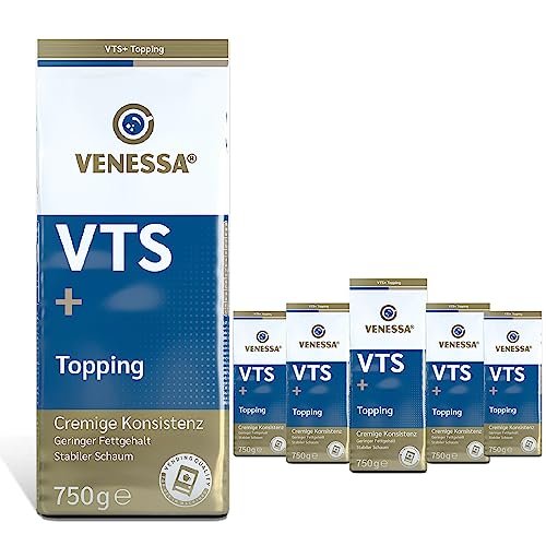 Venessa VTS+ Topping 99,8% Magermilchanteil, 5 x 750g, Milchpulver für Kaffeevollautomate Vending, 0 Zucker, 5er Vorratspackung von Venessa