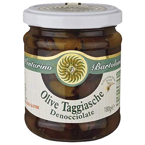 Oliven Mischung, grüne & schwarze Taggiasca-Oliven, ohne Kern, in Öl, Venturino, 180 g Oliven Mischung, grüne & schwarze Taggiasca-Oliven, ohne Kern, in Öl, Venturino, 180 g von Frantoio Venturino