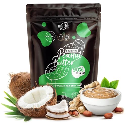 Erdnussbutter in Pulverform Nustino Coconut 400g | Entfettete Erdnussbutter | Fitness-Snack | Erdnusscreme in Pulverform | Erdnüsse, Kokosnuss | 0,4kg von Venusti sp. Z o.o.