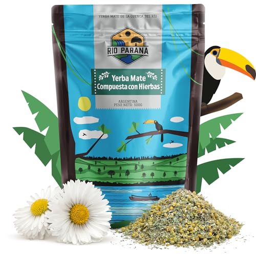 Rio Parana Compuesta con Hierbas 0,5kg | Kräuter-Mate Tee | Mate Tee mit Zweigen und Staub | Minze, Kamille | Mate Tee getrocknet mit Rauch | Natürliche Stimulation | Argentinische Mate Tee | 500g Rio Parana Compuesta con Hierbas 0,5kg | Kräuter-Mate Tee | Mate Tee mit Zweigen und Staub | Minze, Kamille | Mate Tee getrocknet mit Rauch | Natürliche Stimulation | Argentinische Mate Tee | 500g von Venusti sp. Z o.o.