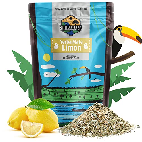 Rio Parana Limon 0,5kg | Fruchtiger Mate Tee | Mate Tee mit Zweigen und Staub| Zitronenschalen, Zitronengras | Rauchgetrockneter Mate Tee | Natürliche Anregung | Mate Tee aus Argentinien| 500g von Venusti sp. Z o.o.