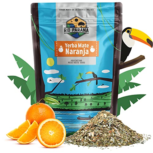 Rio Parana Naranja 0,5kg | Fruchtiger Mate Tee | Mate Tee mit Zweigen und Staub | Orangenschale, Zitronengras | Rauchgetrockneter Mate Tee | Natürliche Anregung | Mate Tee aus Argentinien | 500g von Venusti sp. Z o.o.