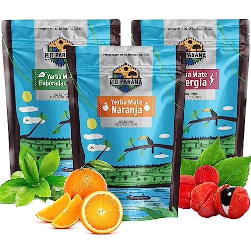 Set Mate Tee Rio Parana | Dreierpack Mate Tee | Traditionell, Energie mit Guarana, Orange | Argentinische Mate Tee | Mate Tee Tee | Natürliches Koffein | 3x500g | 1,5kg Set Mate Tee Rio Parana | Dreierpack Mate Tee | Traditionell, Energie mit Guarana, Orange | Argentinische Mate Tee | Mate Tee Tee | Natürliches Koffein | 3x500g | 1,5kg von Venusti sp. Z o.o.