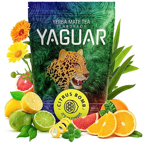 Yaguar Citrus Bomb 0,5kg | Zitrus-Mate Tee aus Brasilien | Erfrischung und Anregung | Zitrone, Orange, Limone | 500g von YAGUAR