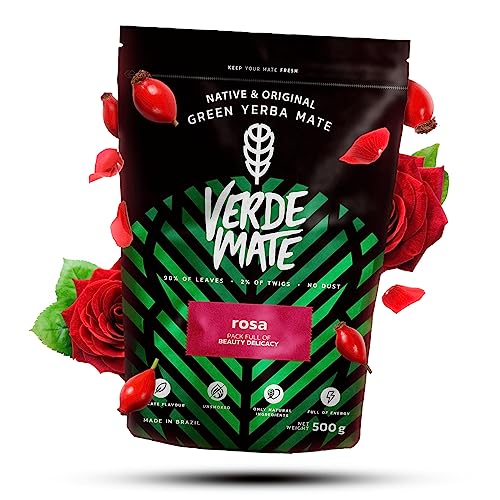 Mate Tee Verde Mate Green Rosa 500g Verde Mate Grün Rosa anregender Yerba Mate aus Brasilien Yerba Mate Glutenfrei Wird nicht mit dem Rauch ausgetrocknet von Verde mate