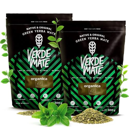 Verde Mate Green Orgánica 2x500 g – Bio Yerba Mate aus Brasilien – Rauchfrei & schonend verarbeitet 1 kg von Verde mate