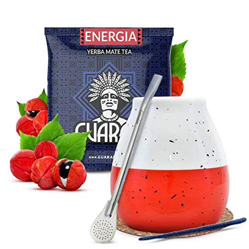 Set Zubehör für Mate Tee mit Probe 50g | Guarani | Mate Becher, Bombilla | Guarana | Paraguayischer Mate Tee | Intensiv | Natürliches Koffein | 50g Set Zubehör für Mate Tee mit Probe 50g | Guarani | Mate Becher, Bombilla | Guarana | Paraguayischer Mate Tee | Intensiv | Natürliches Koffein | 50g von Verde mate