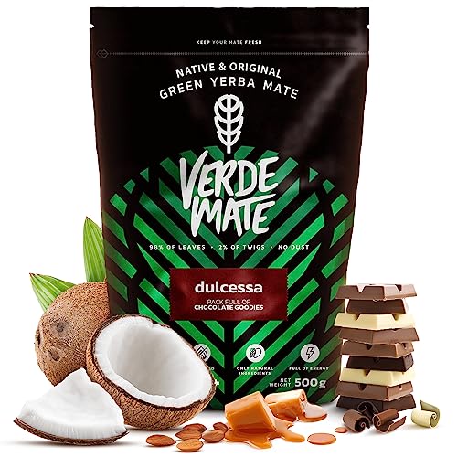 Verde Mate Green Dulcessa Tostada 0,5kg | Yerba Mate mit Schokolade | Geröstete Yerba Mate | Natürliche Stimulation | Brasilianische Yerba Mate | 500g von Verde mate