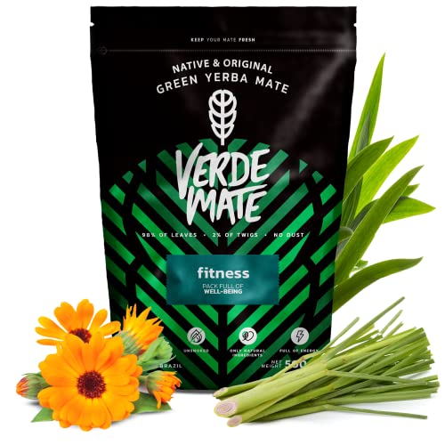 Verde Mate Green Fitness 0.5kg | Kräuter-Mate Tee | Mate Tee, Minze, Zitronengras, Zistrose | Natürliche Stimulation | Brasilianische Mate Tee | 500g von Verde mate