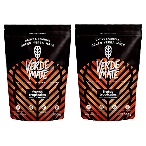 Verde Mate Green Frutos Tropicales Mate Tee Grüner Mate Tee Tropische Früchte (1000g (2x500g)) von Verde mate