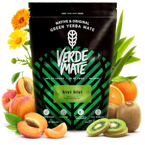 Verde Mate Green Kivi Kivi 0,5kg | Fruchtige Mate Tee | Mate Tee, Kiwi, Orangenschale, Aprocot | Natürliche Stimulation | Brasilianische Mate Tee | 500g von Verde mate