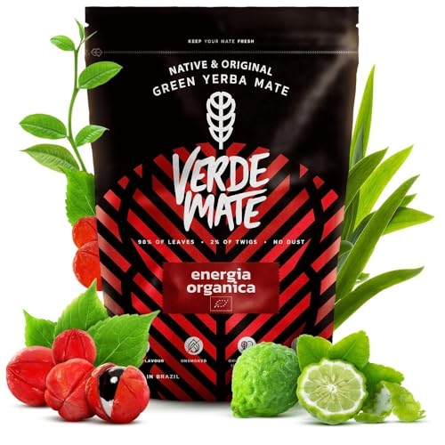 Verde Mate Green Orgánica Energia Guarana 500 g | Stark energetisierender Mate Tee | riesiger Gehalt an Koffein| Brasilianischer Tee Mate Tee| Natürliche Zusammensetzung| Anregender Mate Tee 0,5 kg von Verde mate