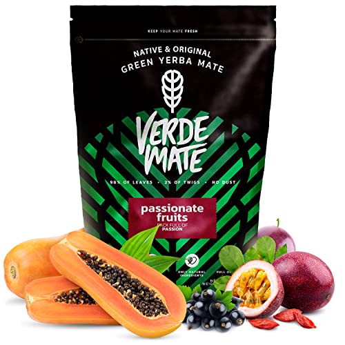 Verde Mate Green Passionate Fruits 0,5kg | Früchte-Mate-Tee | Exotische Komposition aus Mate Tee | Die Kraft der fruchtigen Erfrischung| Natürliche Anregung | Mate Tee aus Brasilien | 500 g von Verde mate