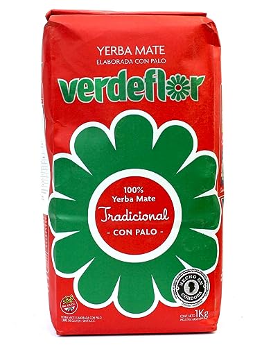 Yerba Mate Tee Verdeflor 1000g | Argentinien Tradicional Mate-Tee | Yerba Mate-Tee Loose leaf 1kg | klassischer Mate Tee Geschmack | Yerba Mate-Tee Elaborada con Palo von Verdeflor