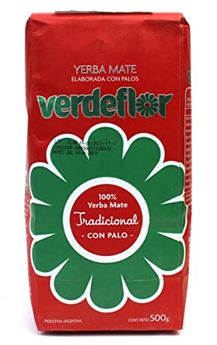 Yerba Mate Tee Verdeflor 500g | Argentinien Tradicional Mate-Tee | Yerba Mate-Tee Loose leaf 0,5kg | klassischer Mate Tee Geschmack | Yerba Mate-Tee Elaborada con Palo von Verdeflor
