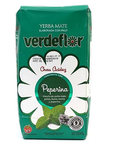 Yerba Mate Tee Verdeflor Peperina 500g | Argentinien mate-tee mit Krauter, yerba mate-tee mit Minze | Mate tee loose leaf 0,5kg von Verdeflor