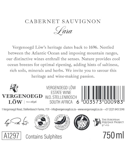 Vergenoegd Löw Lara Cabernet Sauvignon 2020 | Trocken | Rotwein aus Südafrika (0.75l) von Vergenoeged Löw