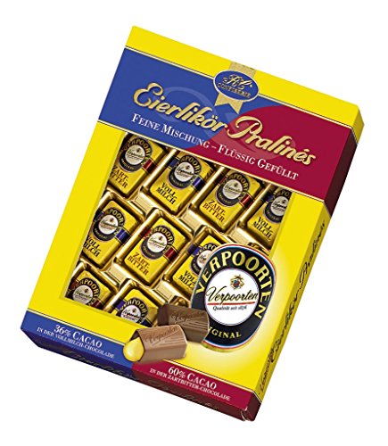 RCP Verpoorten Eierlikör Pralinés – 2 x 160 g – Alkoholhaltige Pralinenmischung aus Vollmilch- und Zartbitter-Schokolade mit flüssiger Füllung von Verpoorten